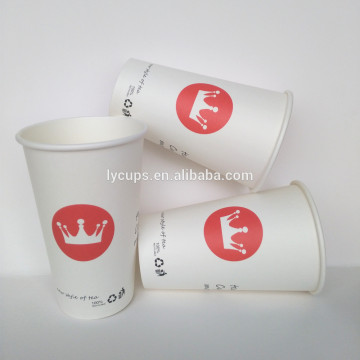 16oz take away single pe coated paper coffee cup with cover