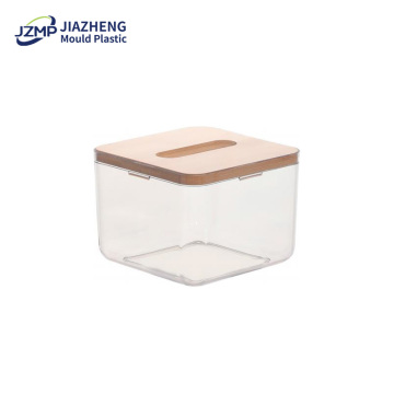 Clear Acrylic Tissue Box With Bamboo Lid