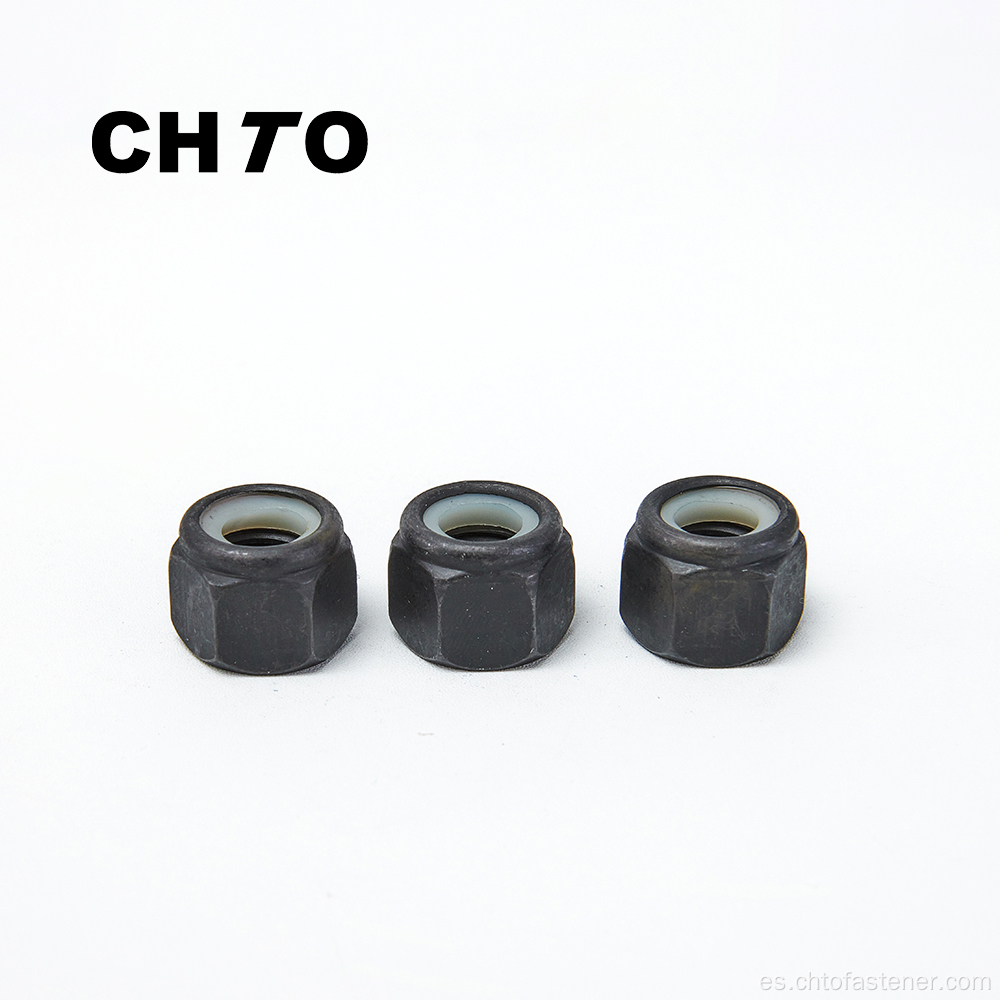 ISO 7040 Nylon Nylon Insert Hexagon Lock Nut óxido de óxido Negro