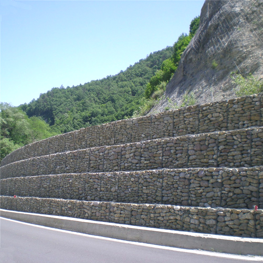 Malha de arame hexagonal revestida Gabion