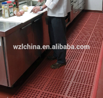 Extra thick durable drainage anti slip rubber mat for factory workshop swimming pool kitchen