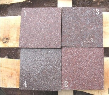 Porphyry Red Brown Purple Chinese Granite Cube Paving Stone