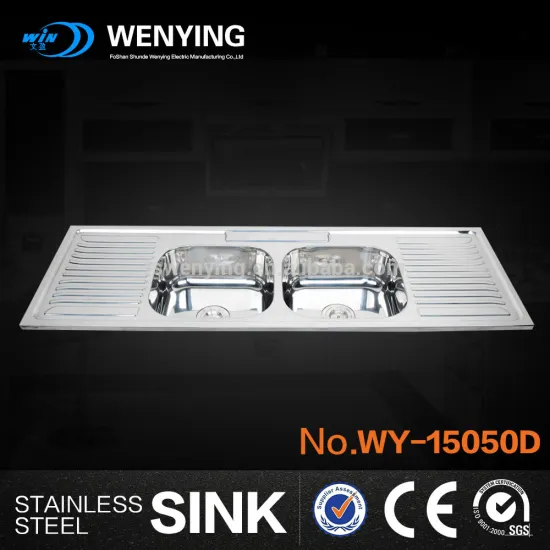 WY-15050D modern design double bowl stainless steel kitchen sink