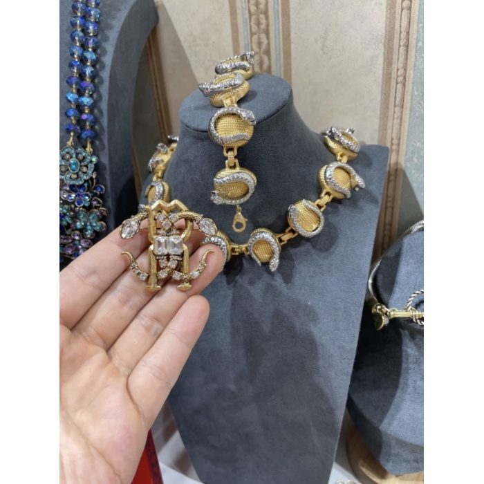 Broche de cobra de cabeça dupla vintage