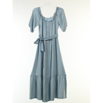 Tencel Denim Light Washed Long Dress