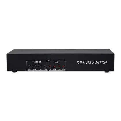 4K@60Hz 4 Port DisplayPort KVM Switcher with USB 2.0 Hub