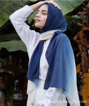 180x75cm Ombre Gradual Change Chiffon Hijab Scarf for Muslim Women - Allch Wholesale