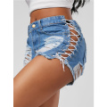 Sommer -Denim Sportloch -Shorts