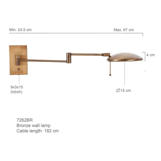 LED adjustable arm wall lamp