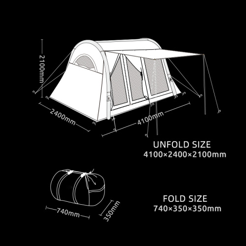 4-6 Person Large Space Silvering Family Air Tent