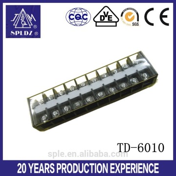 10-way 600V/60A combined din rail terminal block TD-6010
