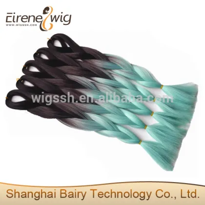 Eirene Black/Grey Ombre Braiding Hair , Two Colored Synthetic Braiding Hair