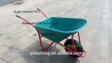 85L Wheelbarrow with Green Plastic Tray for Garden Use