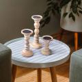 Set van 3 hand gesneden decoratieve kandelaars