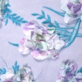 Siatka z haftem 3D Blue Flower Lace Fabric