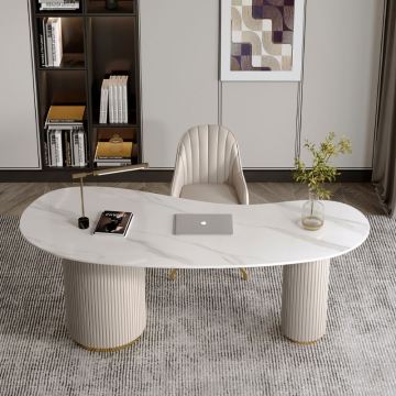 Moderner weißer Marmor -Top -Büro -Tisch für Luxusalons und Empfänge