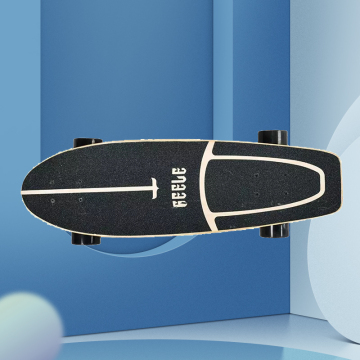 Custom Canadian Maple Skateboard Deck with Carbon Fiber, Wood Inlay, and Dragon Logo