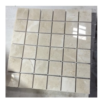 Cream Marfil Marble Mini Squares Mirrors Mosaic Wall Tiles