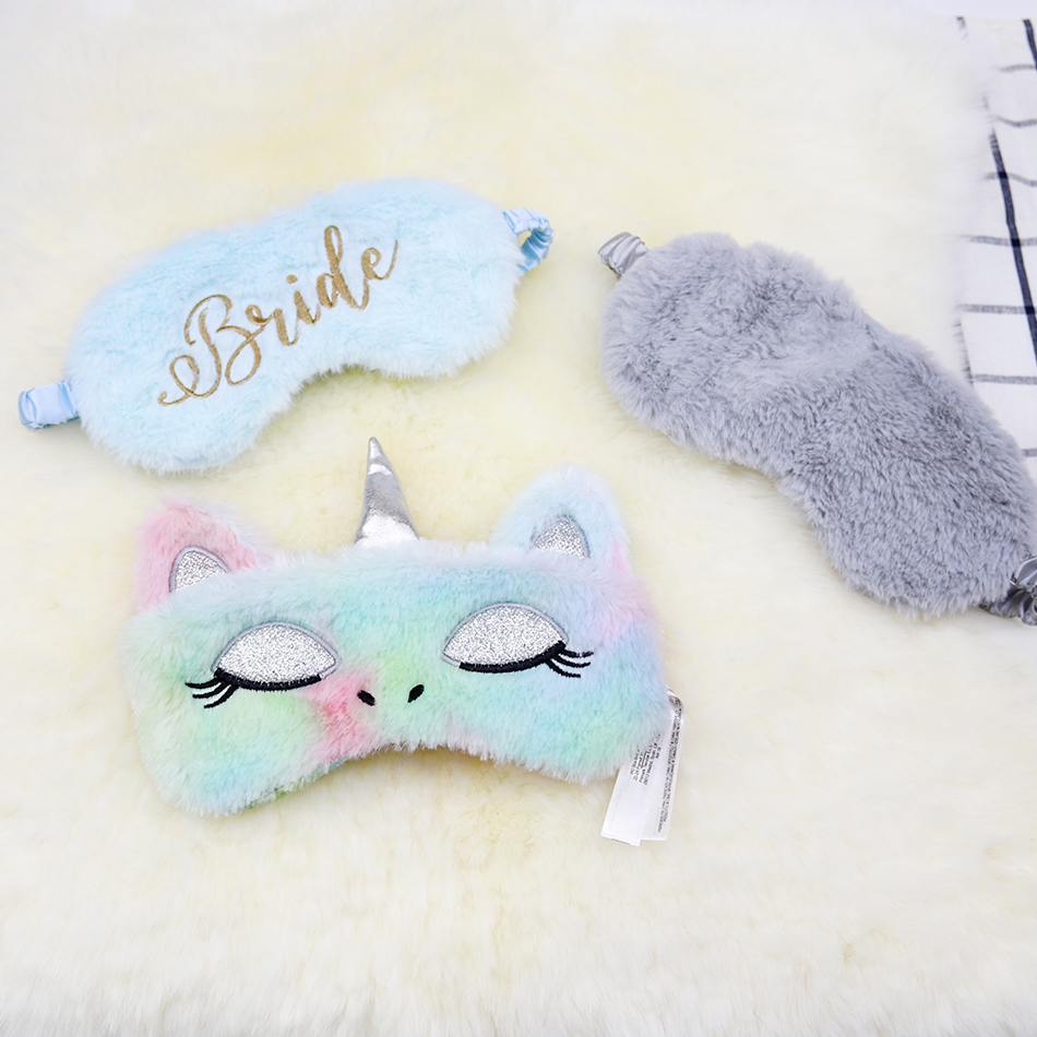 Fuzzy warm eye mask cartoon big eyes