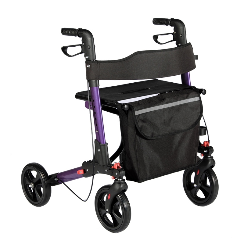 High quality foldable rollator walker with brake for elderly