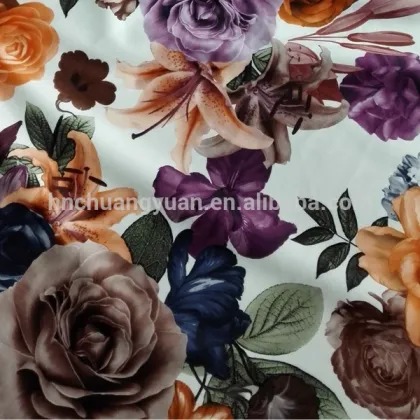Haining chuangyuan High Quality Flower paper Design printed tricot Fabric