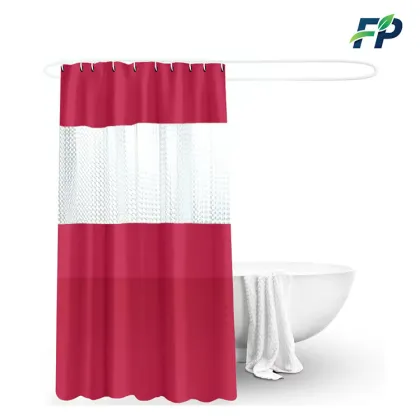 Red PEVA shower curtain waterproof bathroom curtain