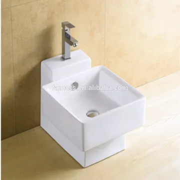 Small Size Square Shaped Bathroom Ceramic Basin