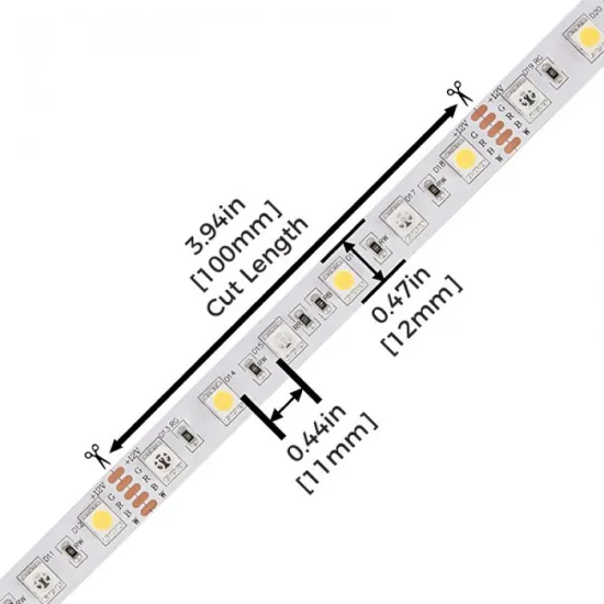 Cinta LED 12mm Smart RGB+WW LED Strip Lights for Decoration (12V/24V)