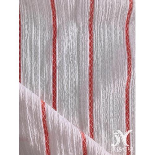 Tricot de tissu crêpe rayé blanc