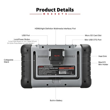 Autel TS 608 Maxicom MK808TS: Tire Pressure & OBD2 Diagnostic Tool with 1 Year Free Updates