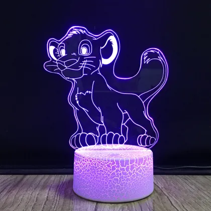 Lion King Simba 3D Optical Illusion Lamp