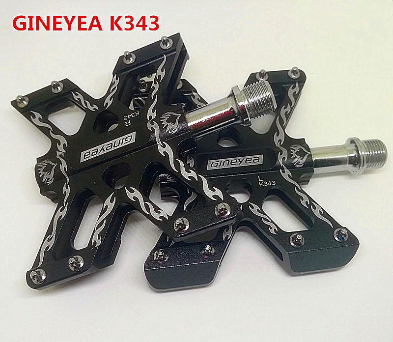 Mountain Bike Pedal com removíveis Anti-Skid Nails Urban-Style Pintado City Pedals de Bicicleta Gineyea K-343