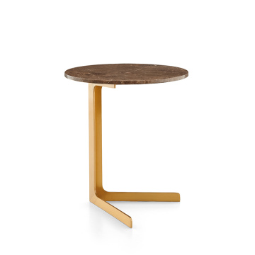 Table d&#39;appoint en acier inoxydable en marbre de luxe