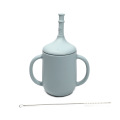 Taza de entrenamiento con pajita de silicona Taza para beber para niños pequeños de 360°