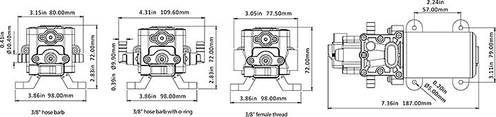 Electric Diaphragm Pump Seaflo 1.0gpm 40psi 12V Small Agriculture Machinery Equipment