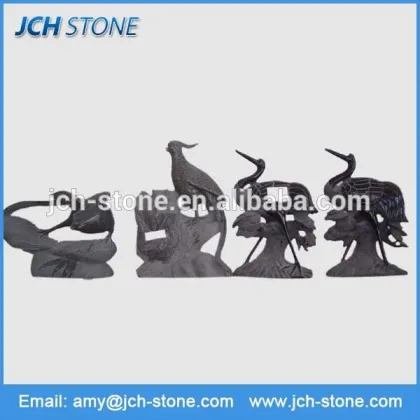 Garden animals black onyx stone carving