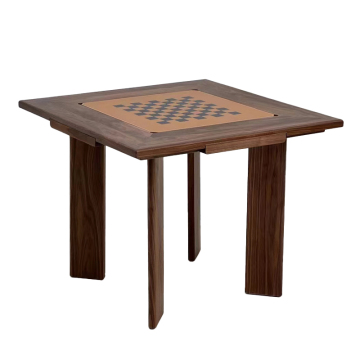 Customizable Walnut Multi-Purpose Game Table with Chess Set