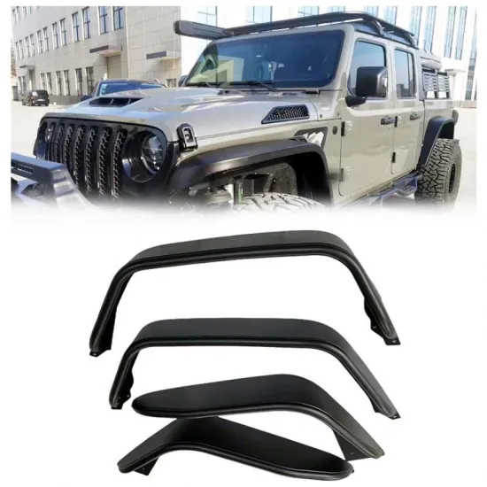 New Design Gobison Offroad 4x4 Fender Flares with Light for Jeep Gladiator JT 4 Door Aluminum
