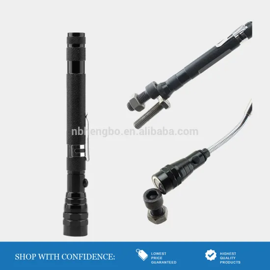 Portable Extendable Telescoping Neck Flashlight 3 Led Torch Magnetic