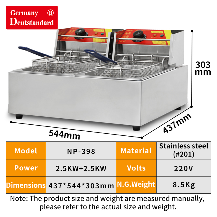 12 л Dual Tanks Electric Deep Fryer с 2 корзиной