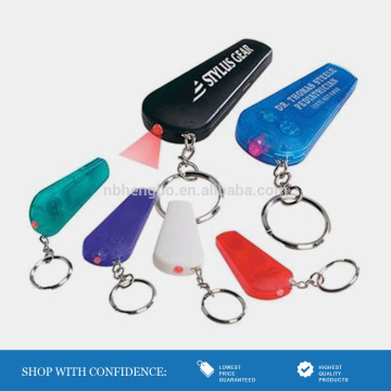 Imprint Logo Plastic LED Key Chain with Whistle