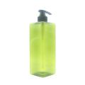 Green color 750ml plastic pet square bottle lotion