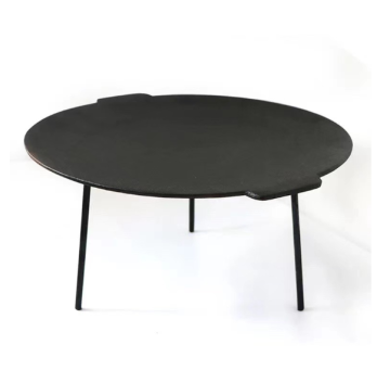 Outdoor camping multi functional Cast iron pan Flat barbecue pan wood burning fire pit with three Removable legs