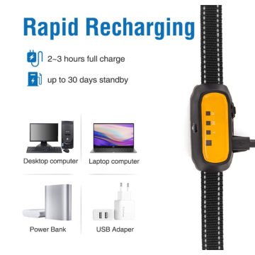 Colar de cão recarregável anti-casca