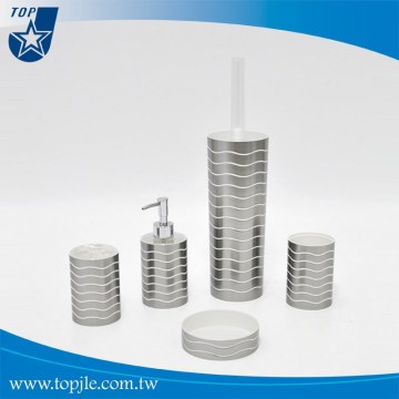 5PCS WAVE DESIGN CYLINDER SHAPE BATHROOM ACCESSORY