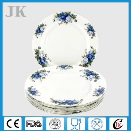 Wholesale ceramic dinner plate bone china with rose design