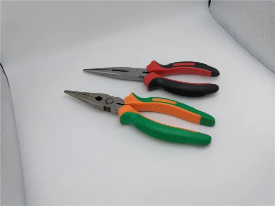 Nickel Plated Needle Nose Pliers With Massage Handle