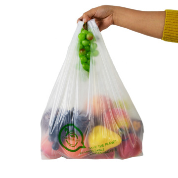 Bolsa de plastico transparente para la compra chaleco desechable para vegetales