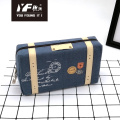 Custom retro travel style canvas cosmetic bag