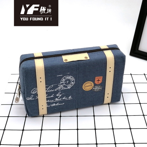 Cosmetic Bag Chane Custom retro travel style canvas cosmetic bag Factory